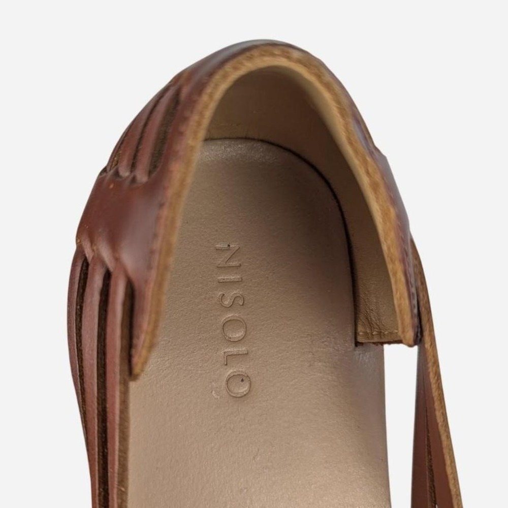 Nisolo Huarache Sandal 2.0 Brandy Handwoven Leather Memory Foam Size 7.5 - Picture 9 of 10